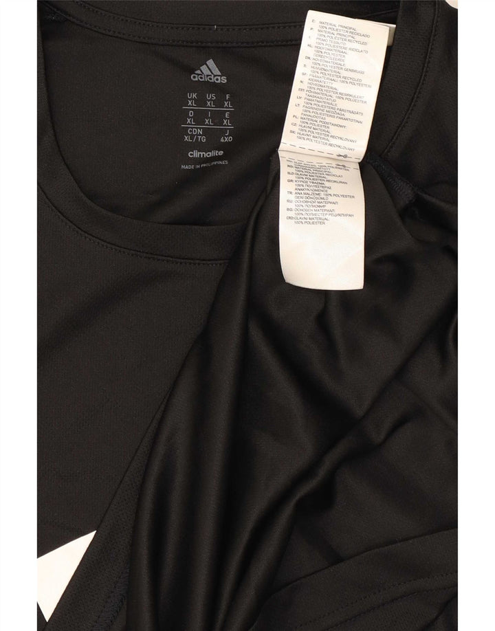 Adidas Mens Climalite Graphic T-Shirt Top XL Black Polyester