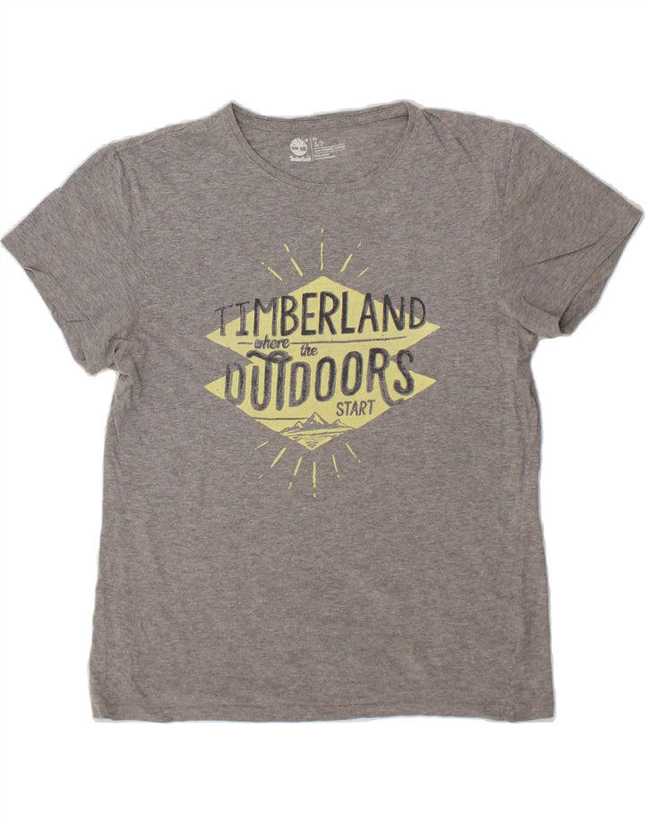 TIMBERLAND Mens Regular Fit Graphic T-Shirt Top Small Grey Cotton Vintage Timberland and Second-Hand Timberland from Messina Hembry 