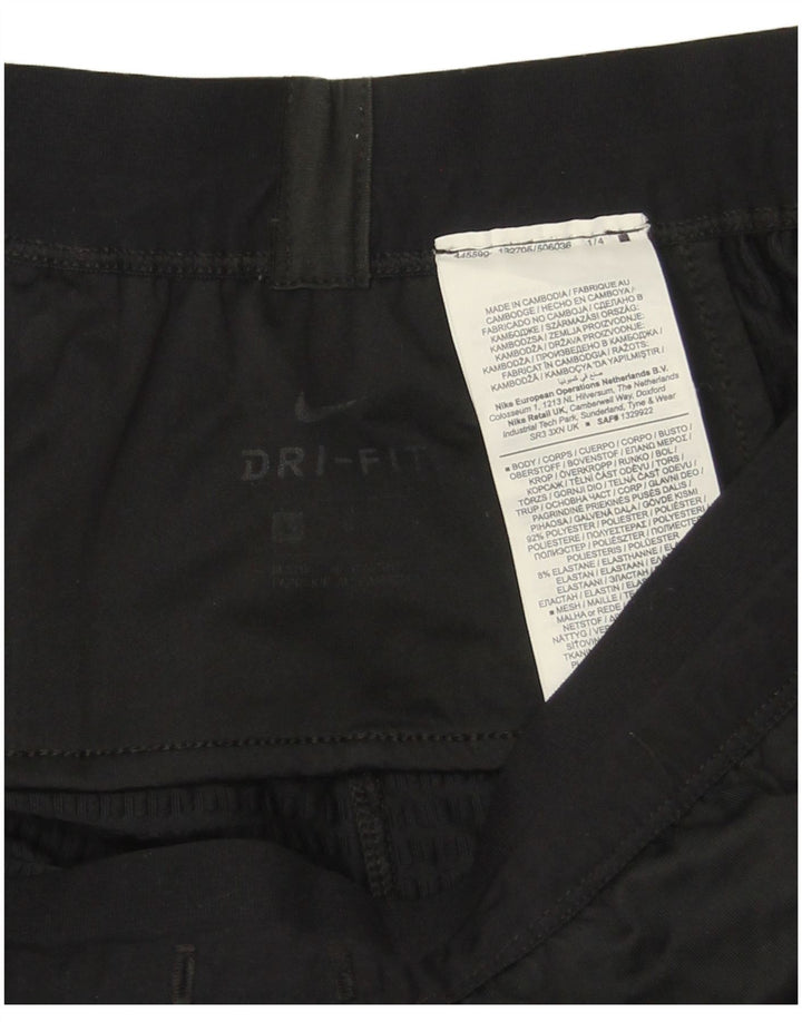 NIKE Womens Dri Fit Tracksuit Trousers UK 14 Large Black Polyester