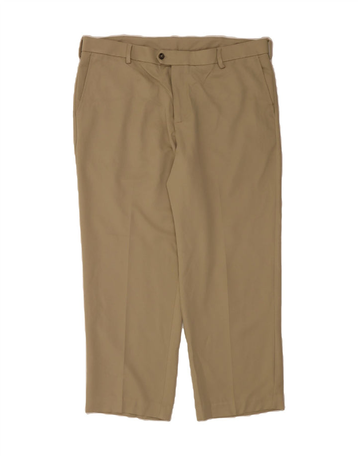 IZOD Mens Classic Straight Casual Trousers W40 L30 Khaki Polyester Vintage Izod and Second-Hand Izod from Messina Hembry 