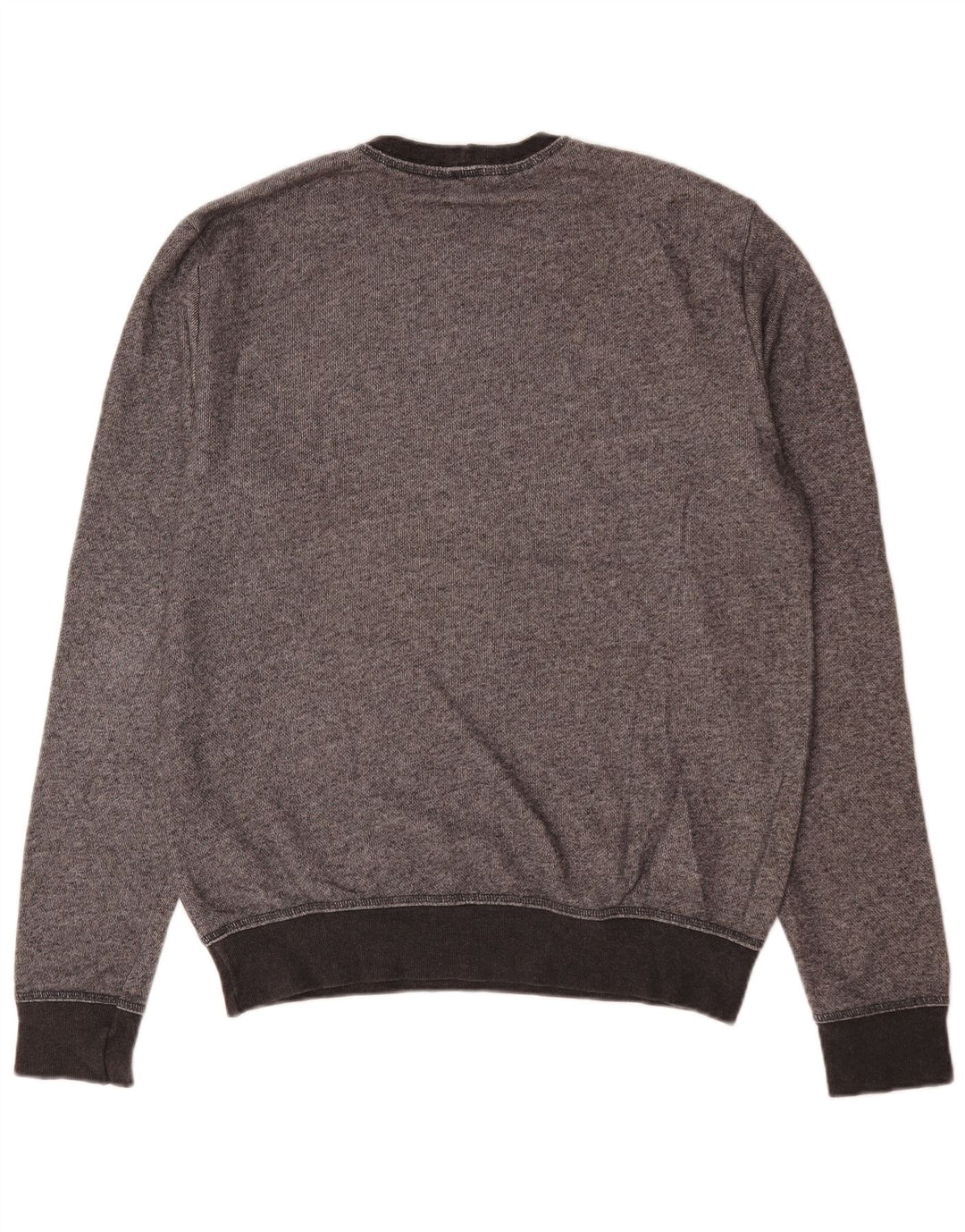 Benetton Mens Graphic Sweatshirt Jumper 2XL Grey Flecked Cotton
