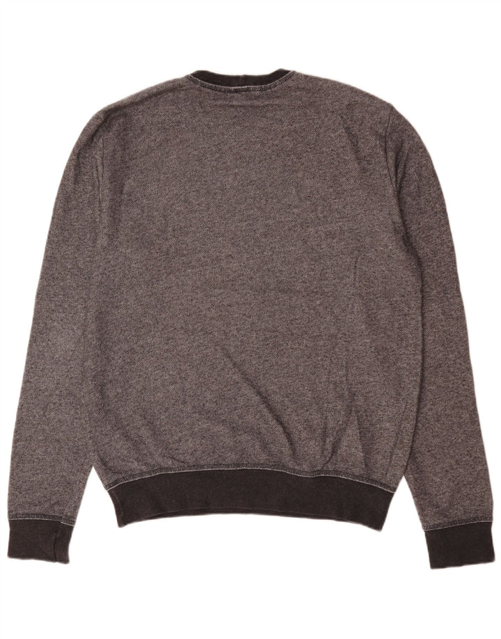 Benetton Mens Graphic Sweatshirt Jumper 2XL Grey Flecked Cotton