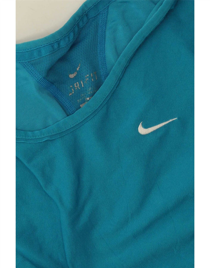 T-shirt Nike Dri Fit da donna Top UK 10 Small Blu Poliestere