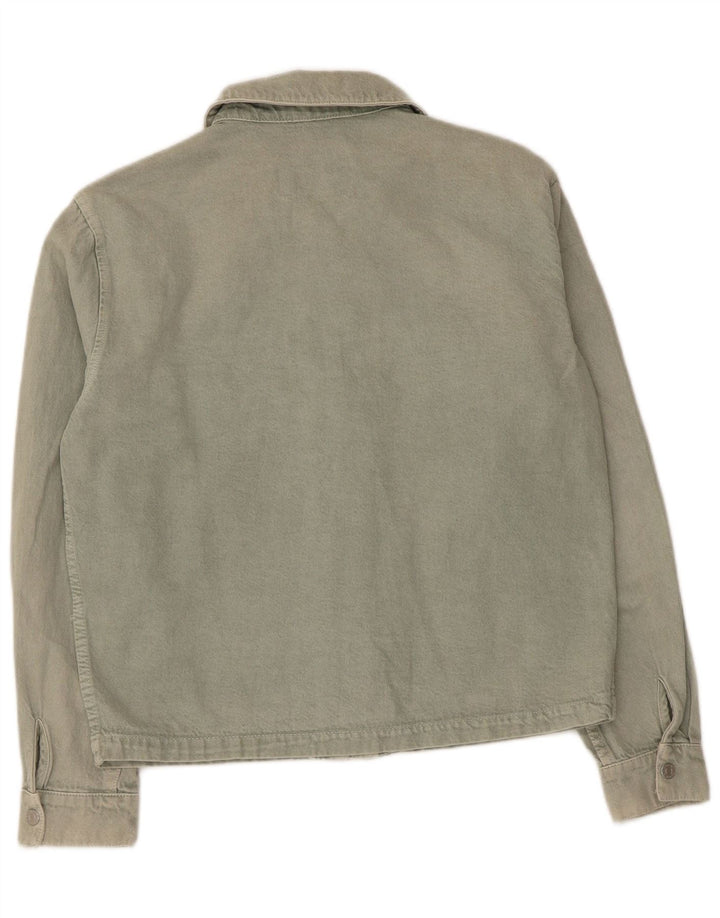 Zara Hombre Camisa Vaquera Algodón Verde Medio