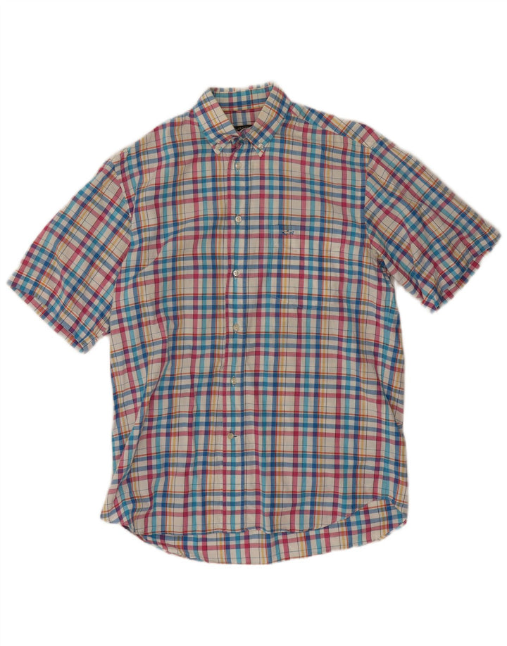 Paul & Shark Mens Short Sleeve Shirt Small Multicoloured Check Cotton
