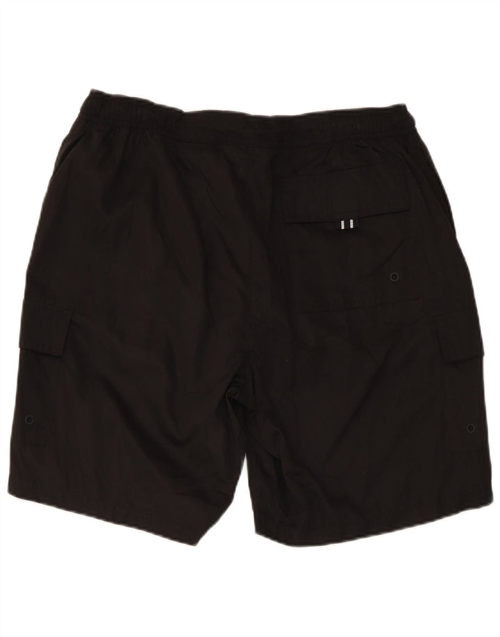 Shorts de natação masculino Cargo da Marks & Spencer, poliéster preto médio