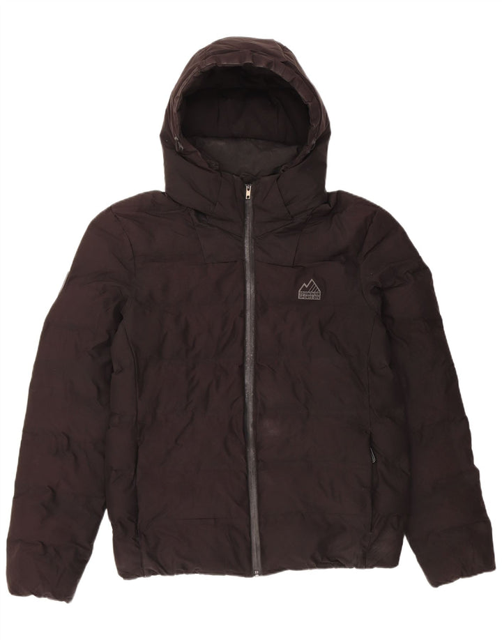 Superdry Veste matelassée à capuche pour hommes UK 40 Large Noir Polyester