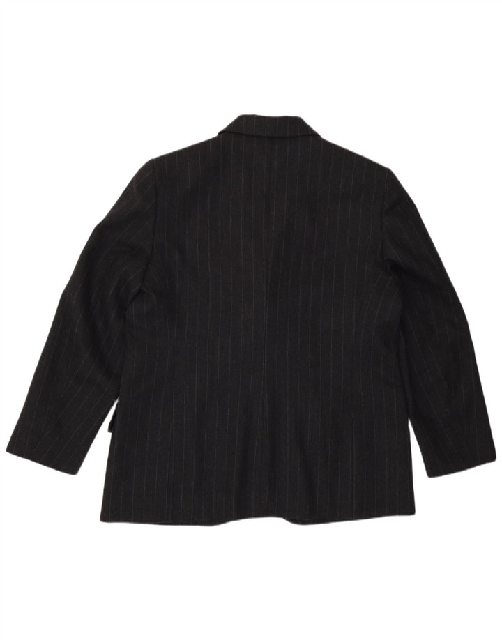 Gianfranco Ferre Womens 1 Button Blazer Jacket UK 18 XL Grey Pinstripe