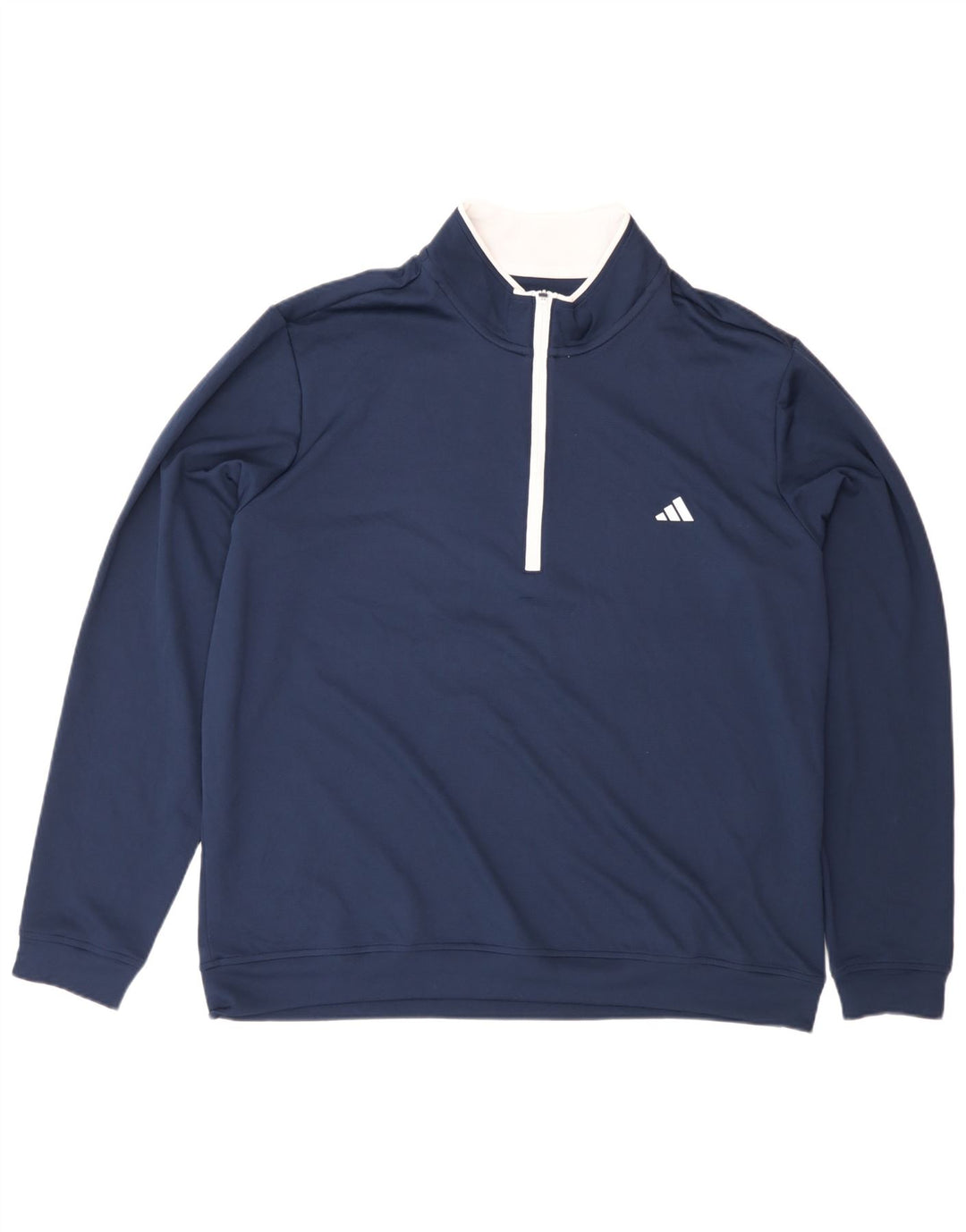 Adidas Mens Zip Neck Sweatshirt Jumper XL Navy Blue Polyester