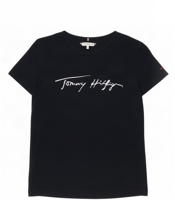 Tommy Hilfiger Womens Graphic T-Shirt Top UK 6 XS Navy Blue
