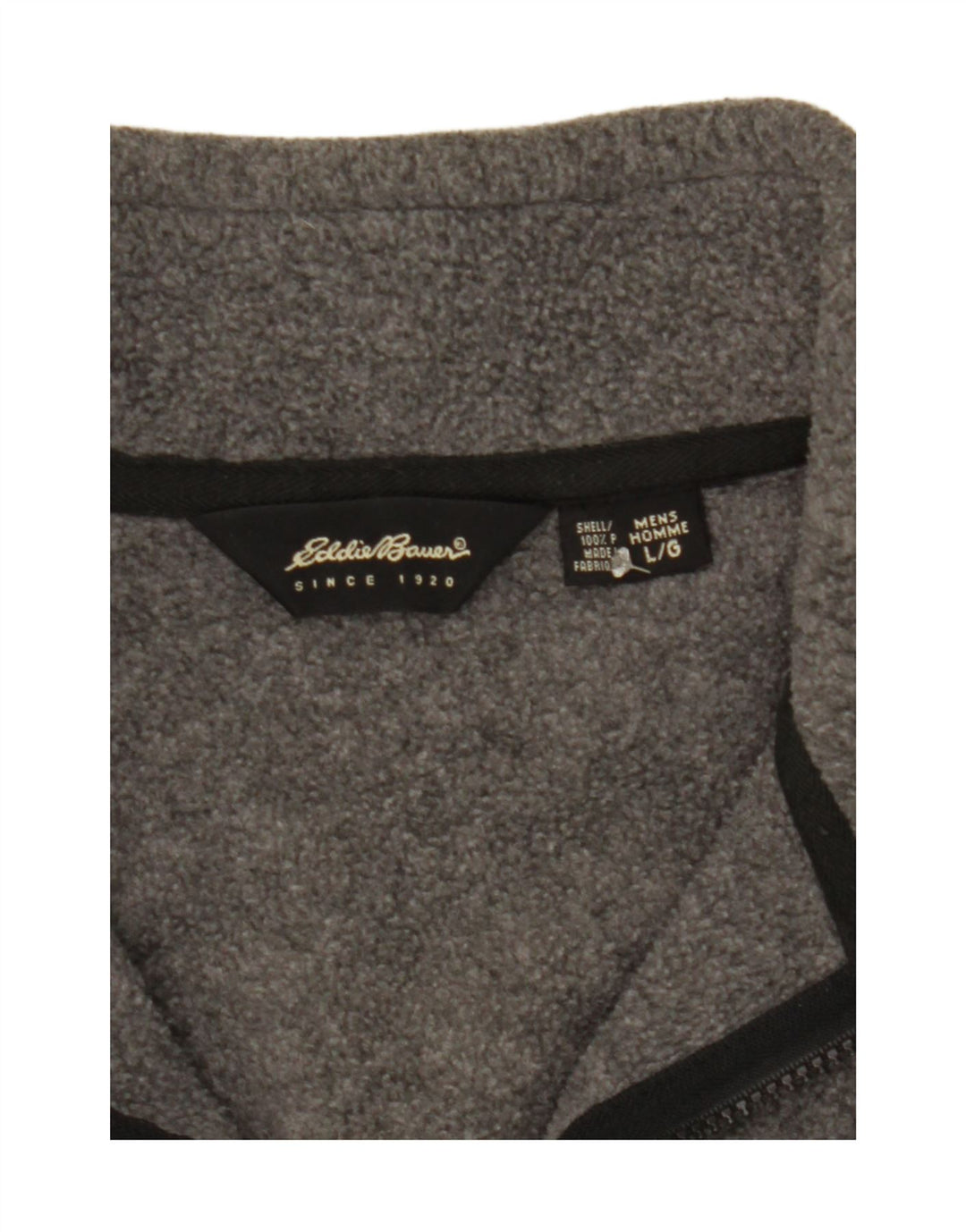EDDIE BAUER Mens Zip Neck Fleece Jumper Large Grey Polyester Vintage Eddie Bauer and Second-Hand Eddie Bauer from Messina Hembry 