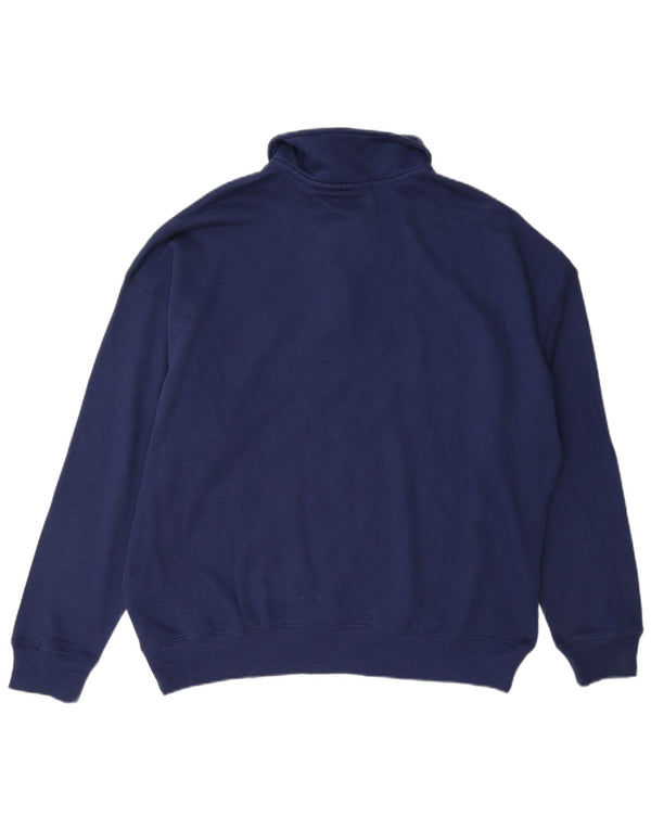 Felpa Champion da donna oversize con collo a polo, maglione UK 16, grande, blu navy