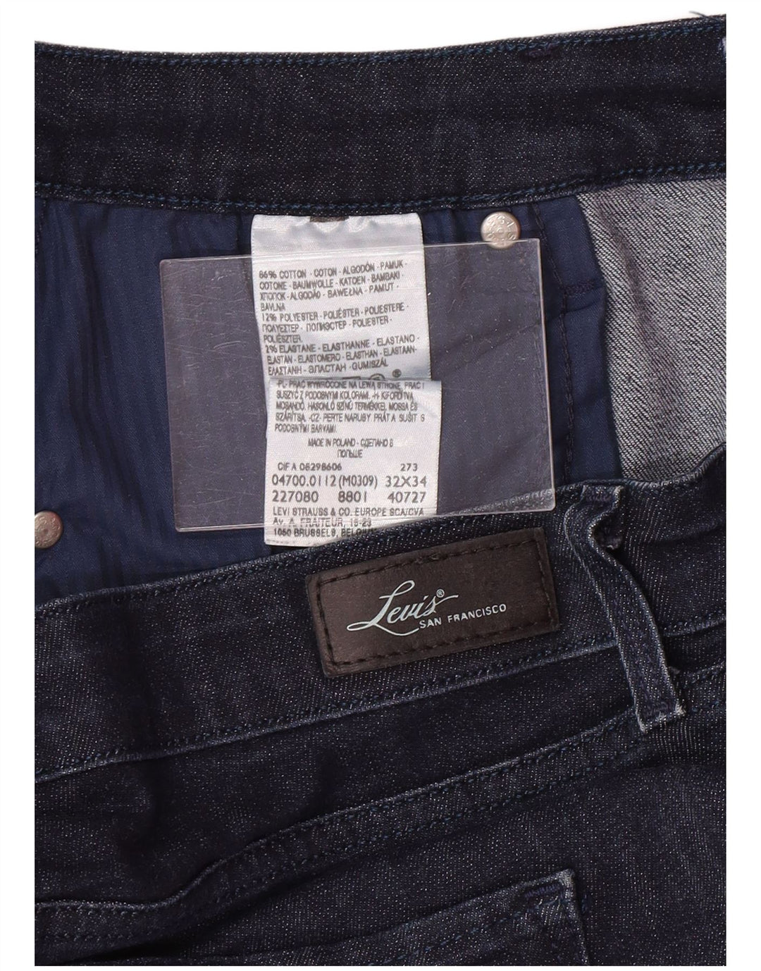 LEVI'S Womens Slim Jeans W32 L34 Navy Blue Cotton