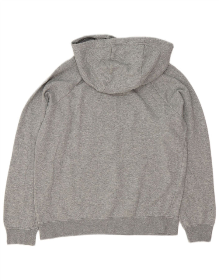 Nike Womens Hoodie Jumper UK 14 Medium Grey Cotton