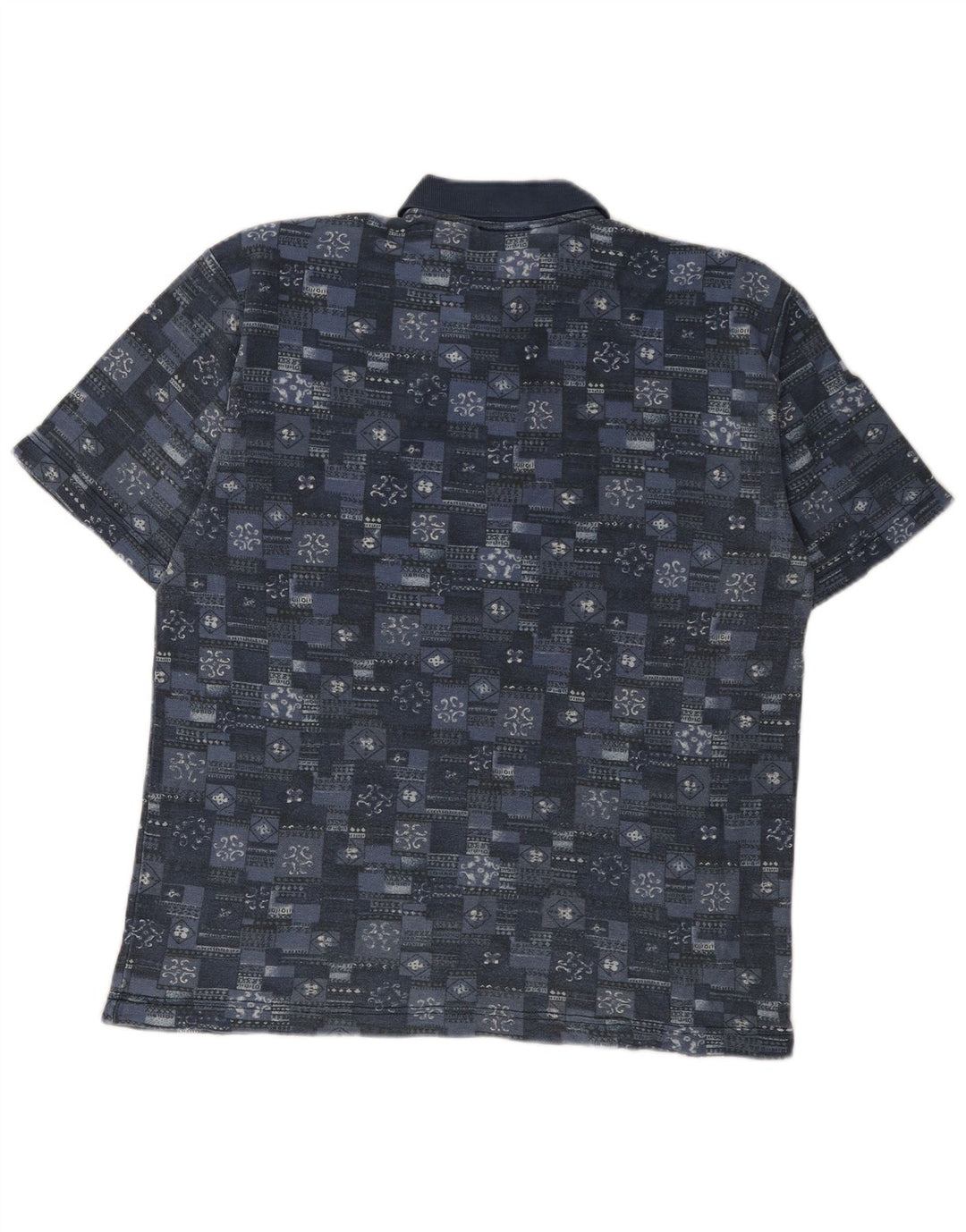 Fila Herren Poloshirt IT 52 Large Blau Geometrisch