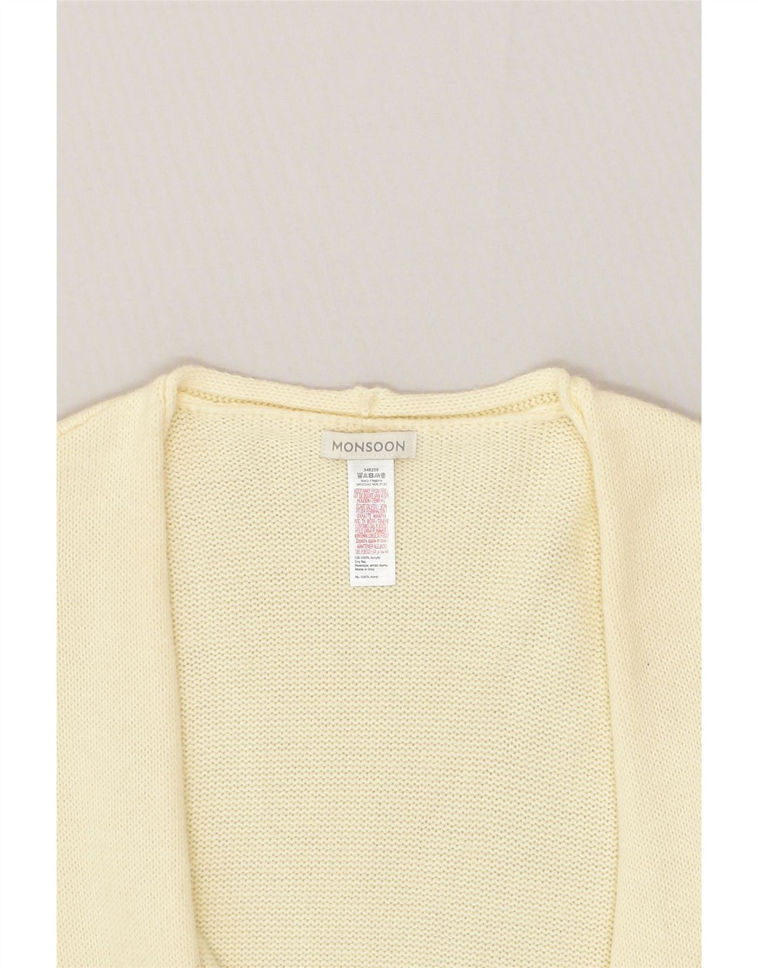 MONSOON Womens Cardigan Sweater One size Off White Acrylic | Vintage Monsoon | Thrift | Second-Hand Monsoon | Used Clothing | Messina Hembry 