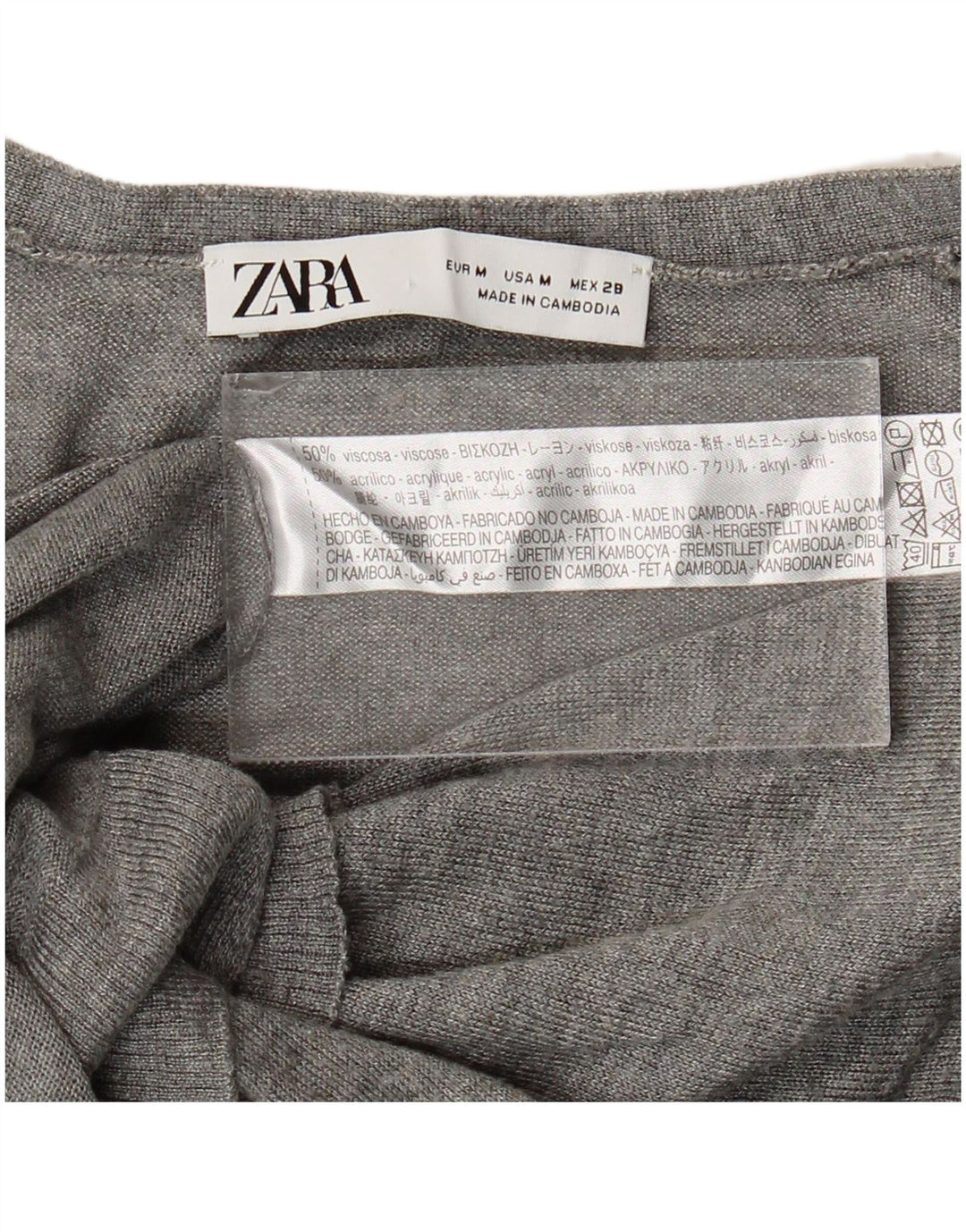 Sweter damski Zara Cardigan UK 14 Średni szary wiskoza