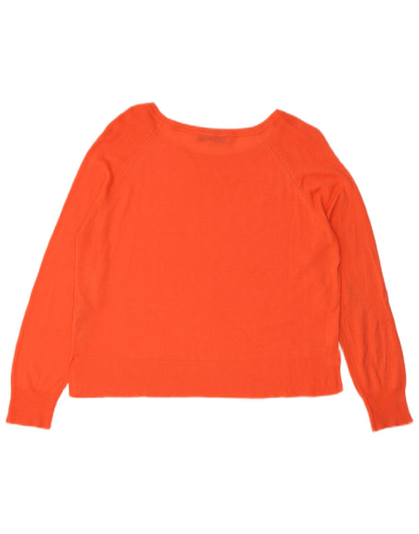 Damski sweter oversize z dekoltem w łódkę Zara UK 10 Small Orange Wiskoza