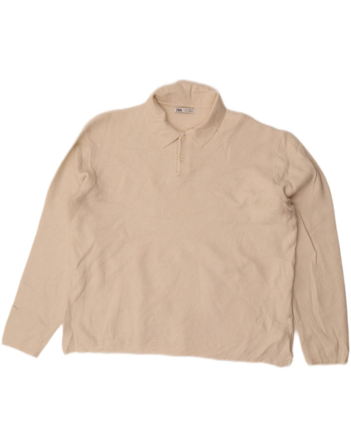 Maglione Zara da uomo con collo alto, grande bianco
