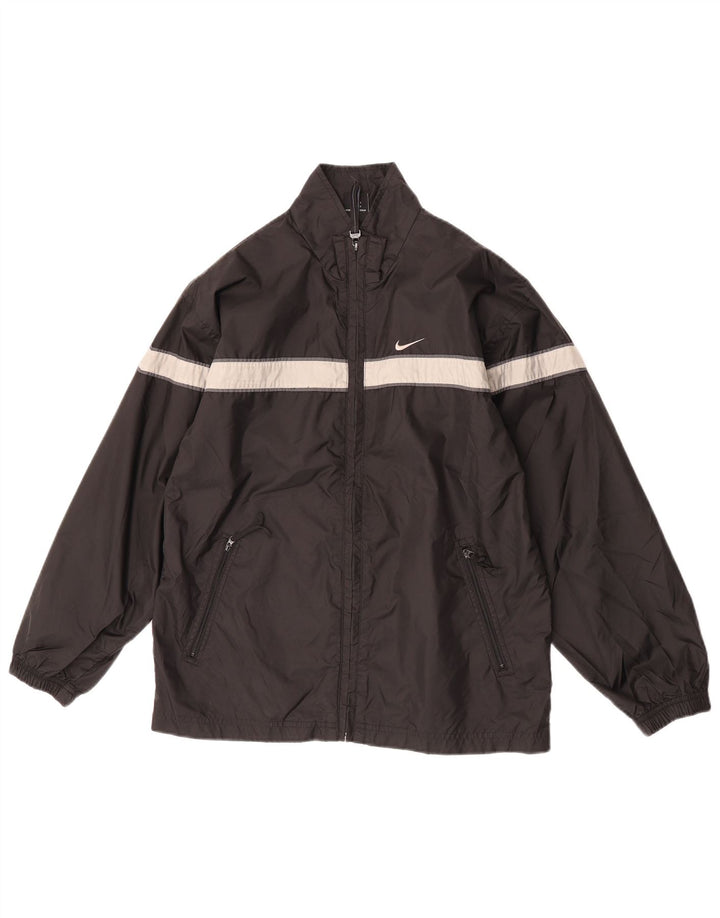 Nike Boys Rain Jacket 14-15 Years Large Black Colourblock Polyester