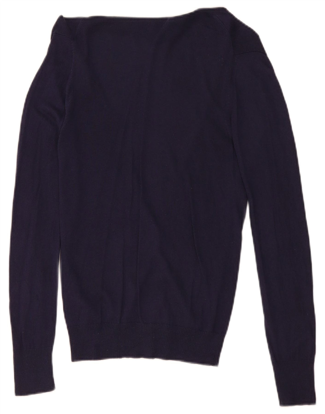 Massimo Dutti Womens Cardigan Sweater UK 12 Medium Navy Blue Silk