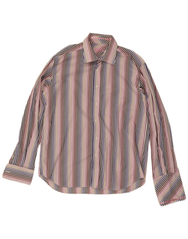 Ted Baker Chemise formelle pour homme Taille 17 1/2 XL Coton rayé multicolore