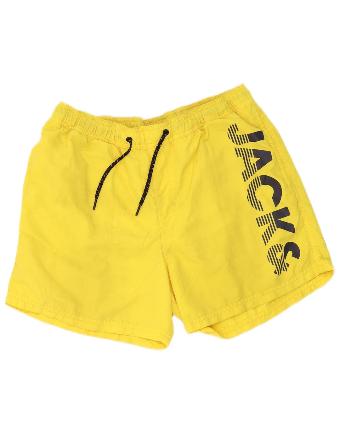 Jack & Jones Herren-Badeshorts mit Grafik, groß, gelb, Polyester