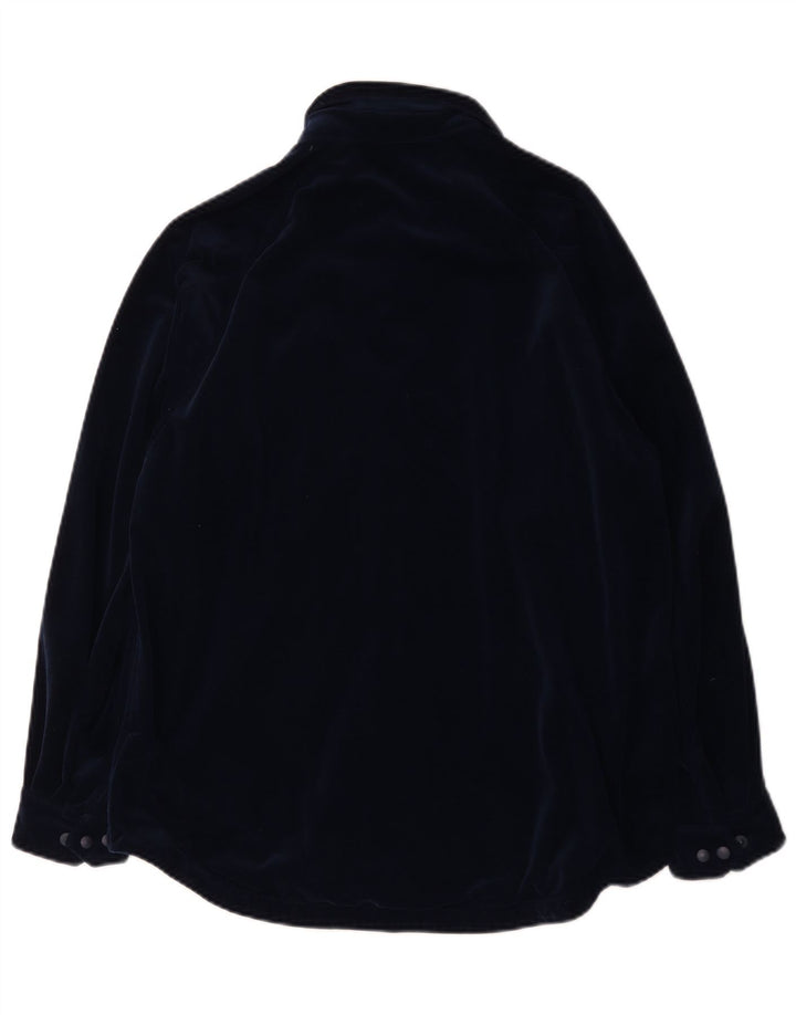 Paramo Womens Oversized Velvet Overshirt Shirt UK 10 Small Navy Blue