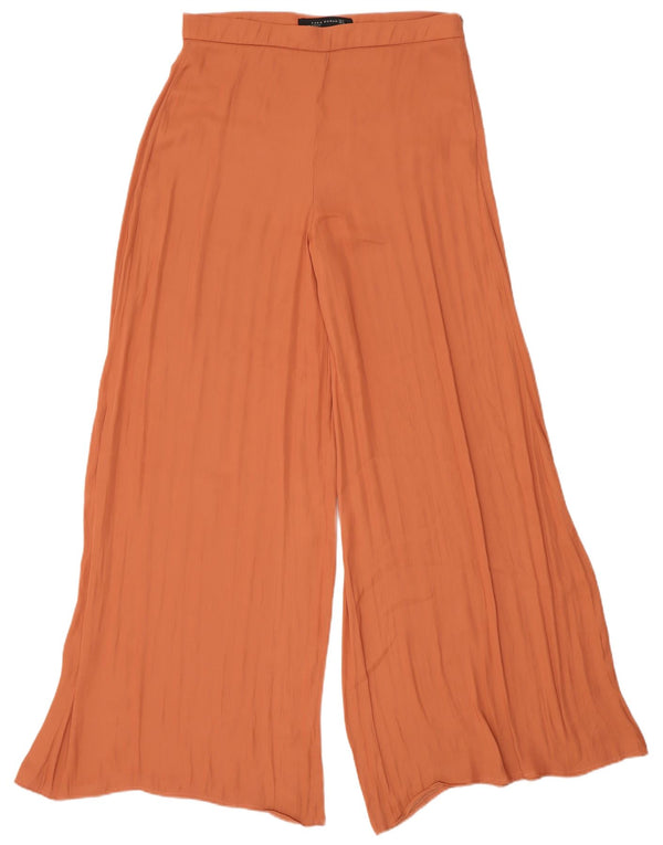 Zara Kvinder Casual Bukser med brede ben Medium W28 L30 Orange