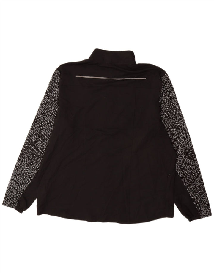 MARKS & SPENCER Mens Tracksuit Top Jacket 2XL Black Check Polyester