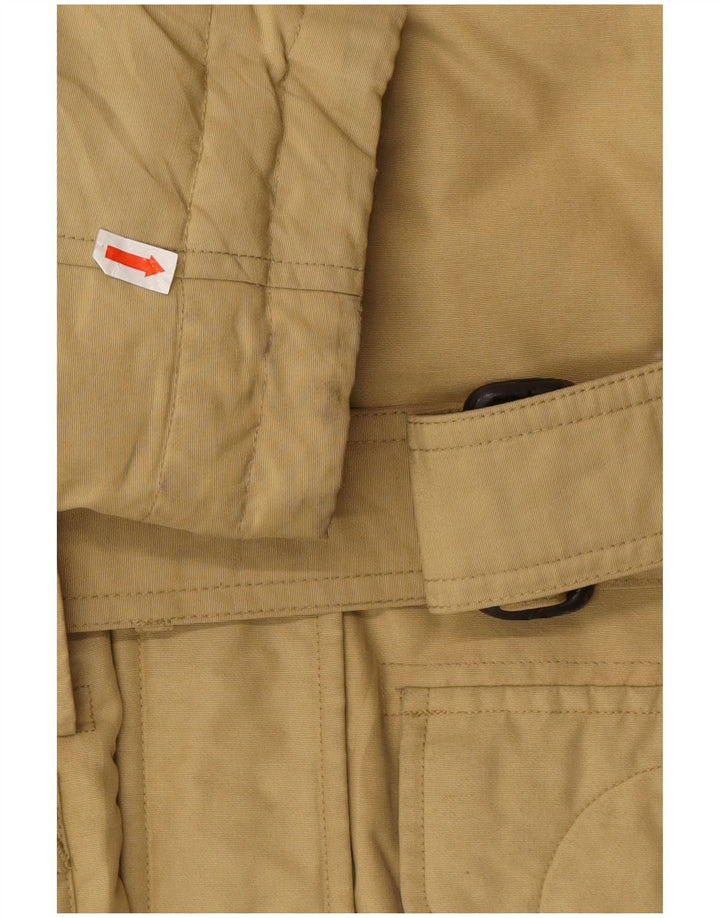 WOOLRICH Womens Hooded Padded Jacket UK 10 Small Beige Cotton