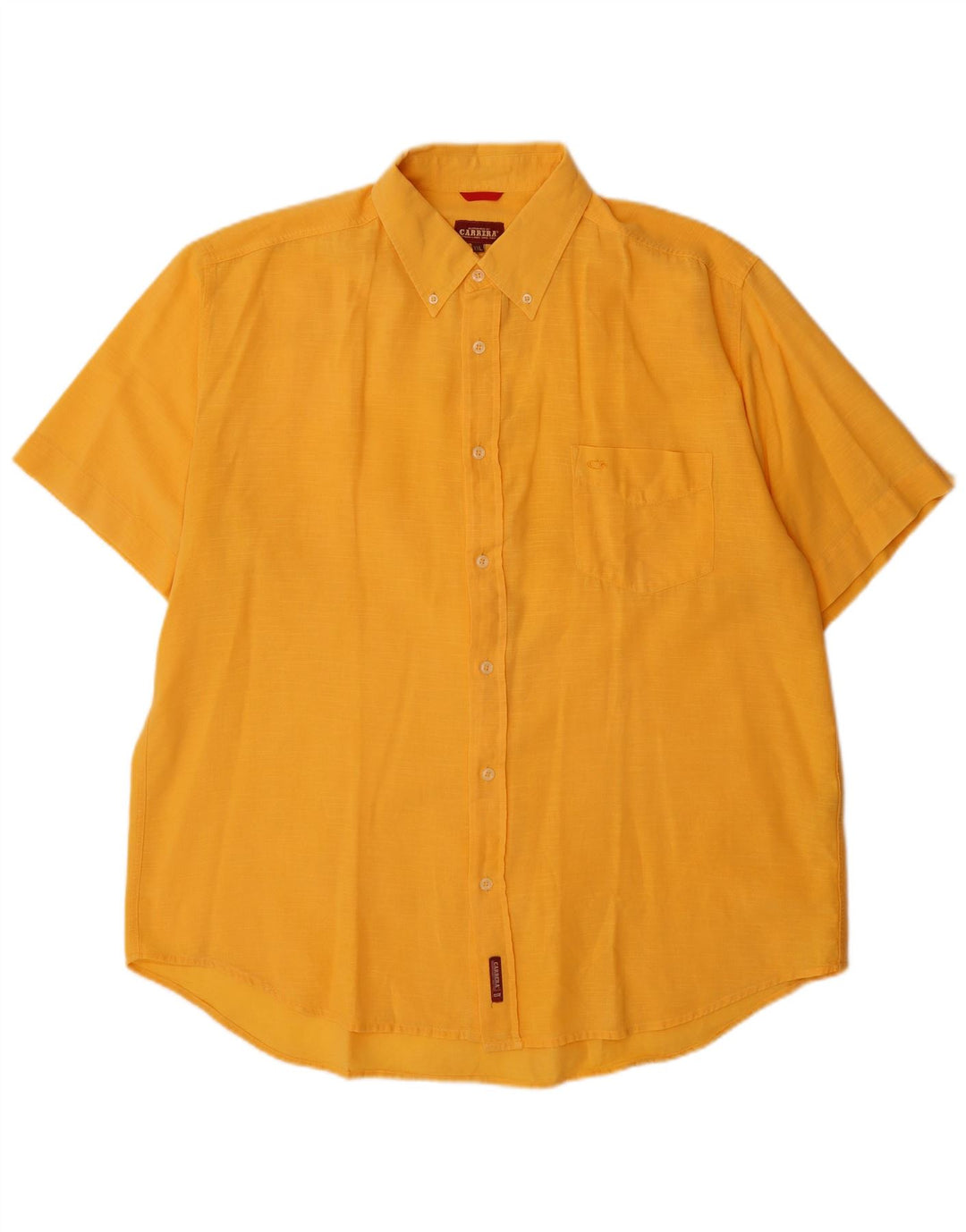 Carrera Mens Short Sleeve Shirt 2XL Yellow Cotton