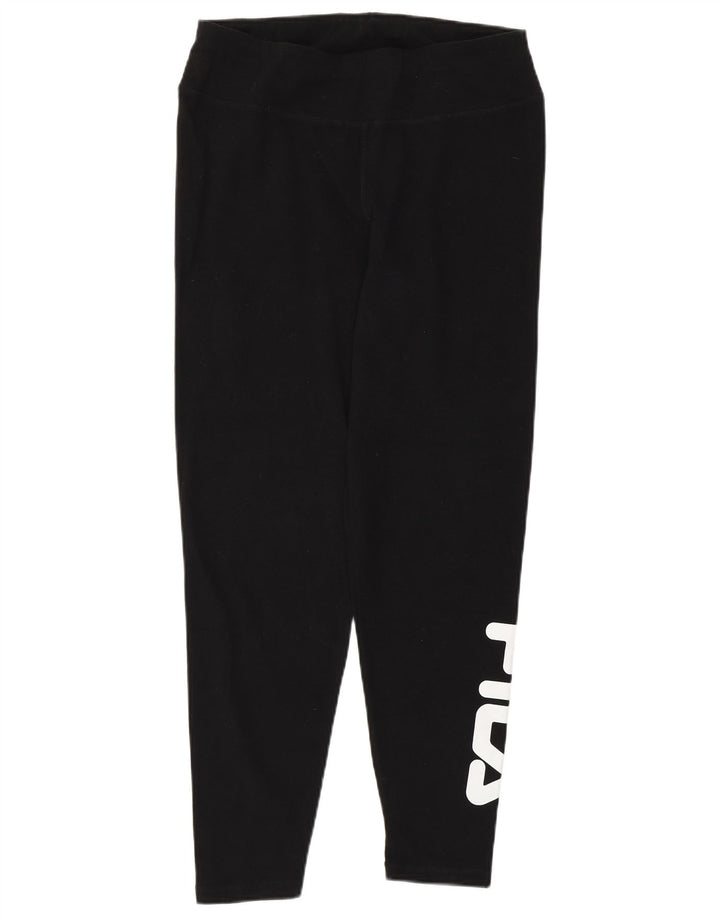 FILA Grafiske Leggings til kvinder UK 14 Medium Sort Bomuld