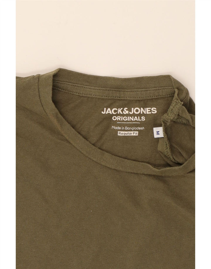 JACK & JONES Mens Regular Fit Graphic T-Shirt Top Medium Khaki Cotton Vintage Jack & Jones and Second-Hand Jack & Jones from Messina Hembry 