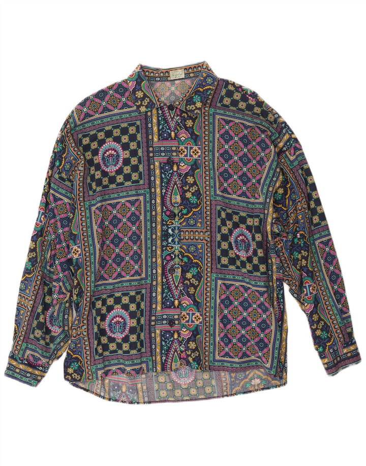 BENETTON Oversized skjorte til kvinder IT 44 Medium Flerfarvet Patchwork