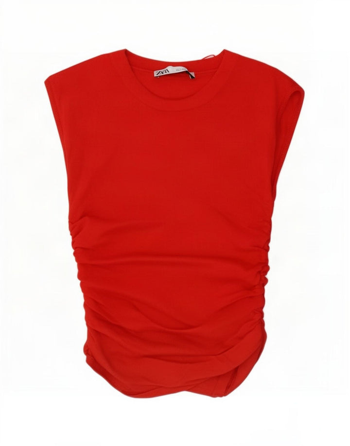 Blusa feminina Zara UK 10 pequena vermelha