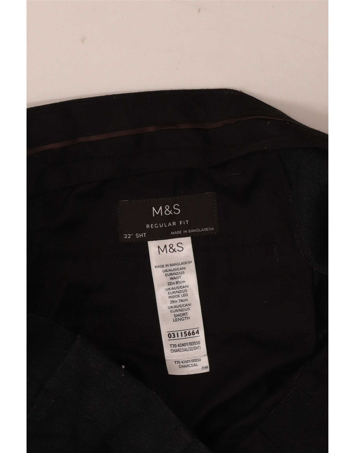 Marks & Spencer Mens Straight Chino Trousers W32 L29 Grey Flecked
