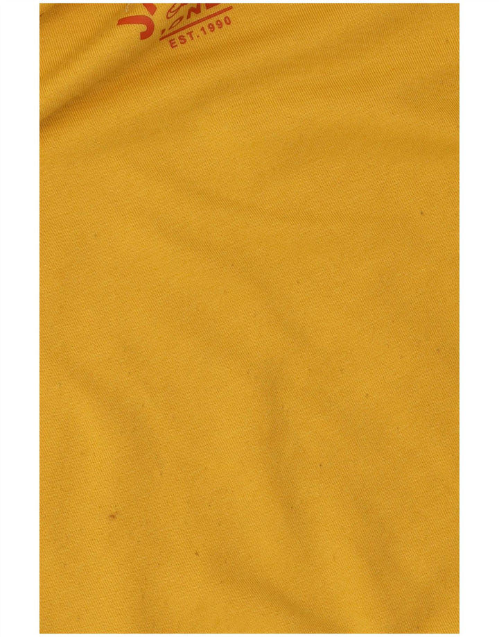 JACK & JONES Mens Hoodie Jumper Small Yellow Polyester