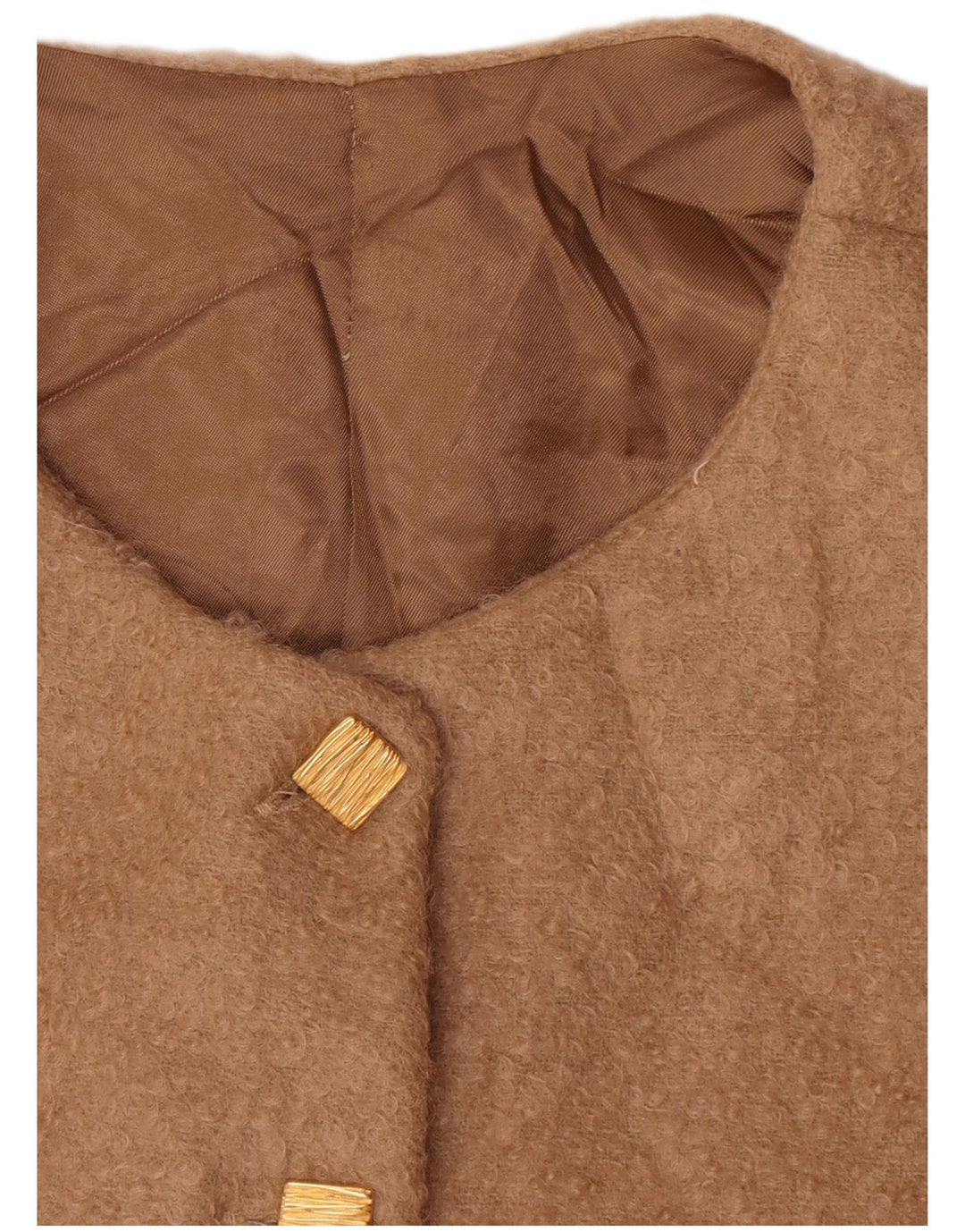 Vintage Damen 5-Knopf-Blazerjacke UK 14 Mittelbeige