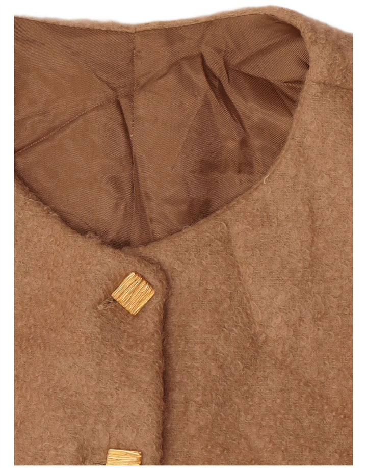 Vintage Damen 5-Knopf-Blazerjacke UK 14 Mittelbeige