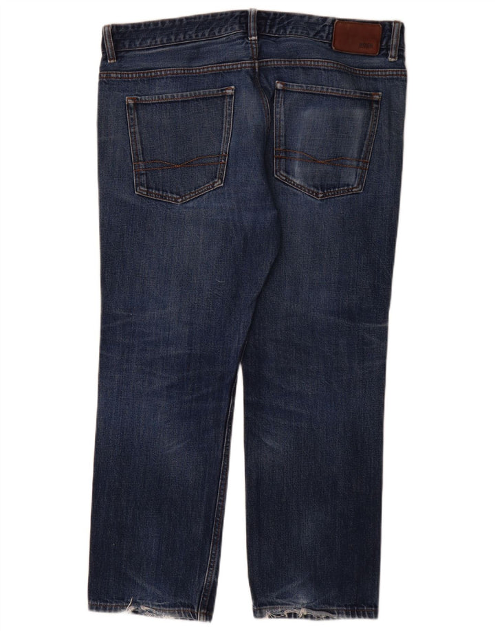 Hugo Boss Mens Straight Jeans W36 L28 Blue Cotton