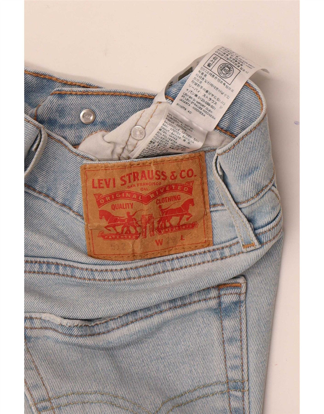 Levi's Herre 502 tilspidsede jeans W29 L30 blå bomuld