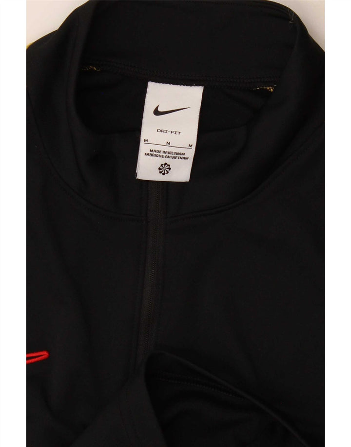 Maglia da tuta Nike Dri Fit con collo e zip da uomo, color block medio nero