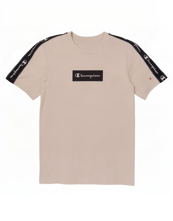 Champion Mens Graphic T-Shirt Top Medium White Colourblock Cotton