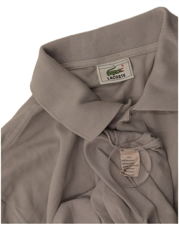Tricou polo LACOSTE pentru bărbați, mărimea 4, bumbac gri mediu