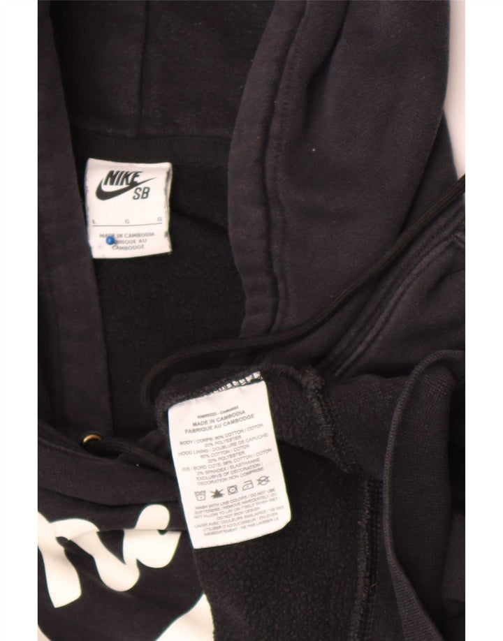 Felpa con cappuccio grafica Nike da uomo, grande, in poliestere nero