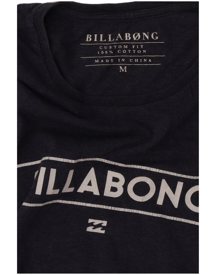Billabong Mens Custom Fit Graphic T-Shirt Top Medium Navy Blue Cotton