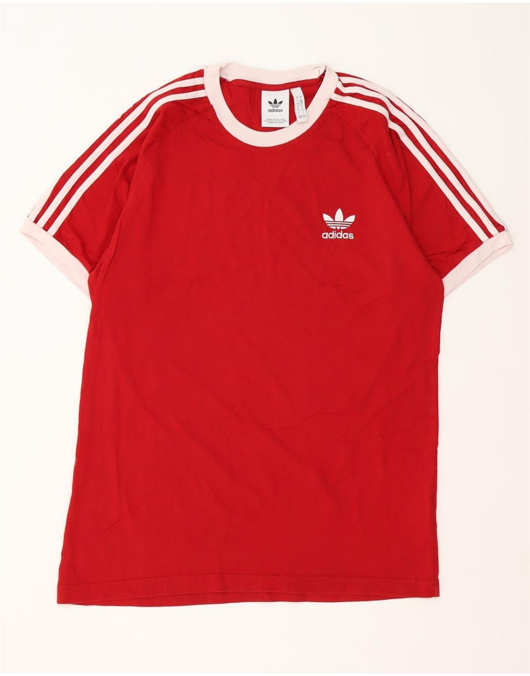 Adidas Mens T-Shirt Top Large Red Cotton
