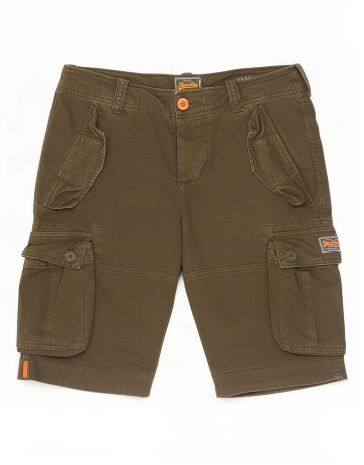 Superdry Mens Cargo Shorts Small W31 Khaki Cotton