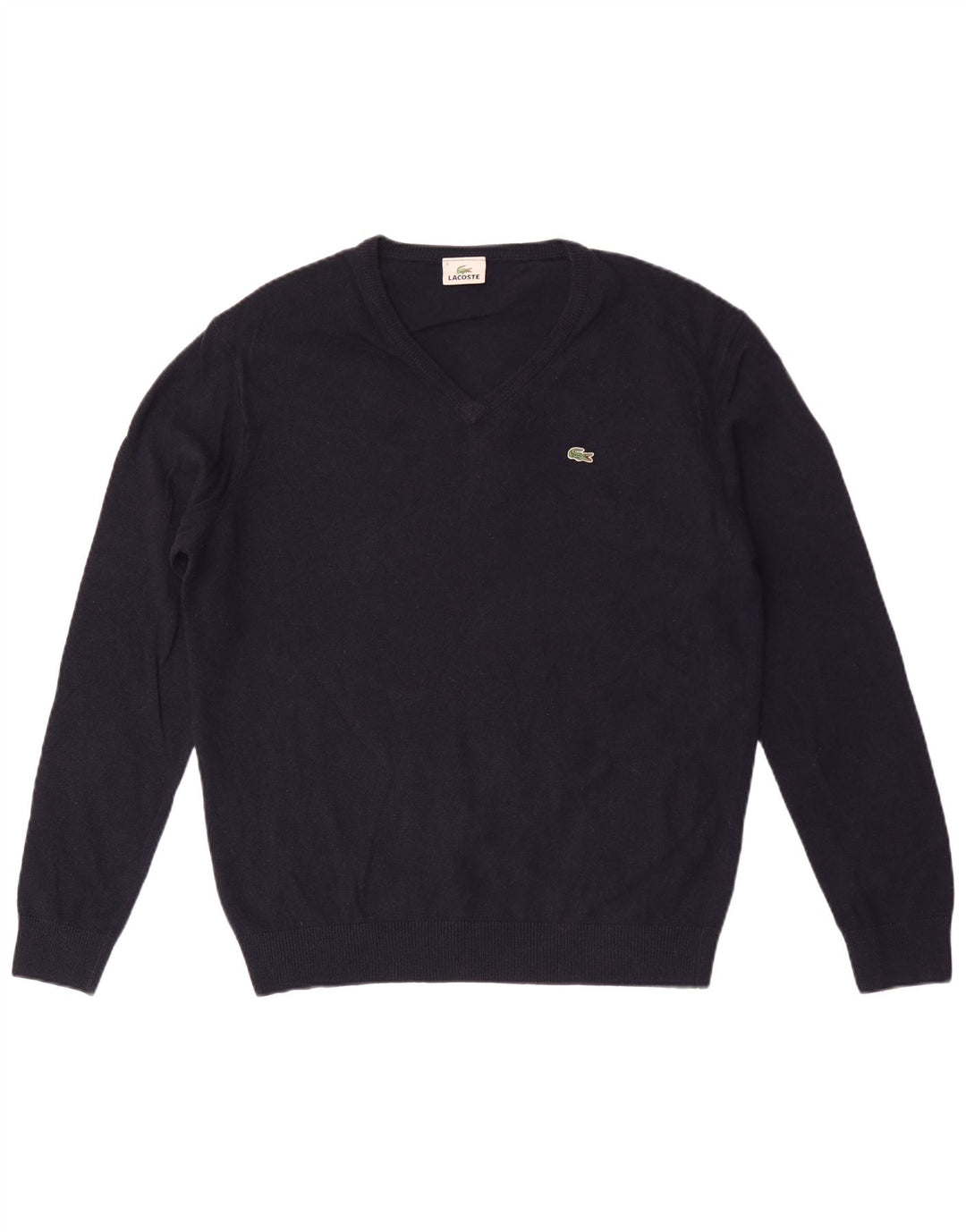 Lacoste Herre V-hals sweater str. 5 Large Marineblå Uld